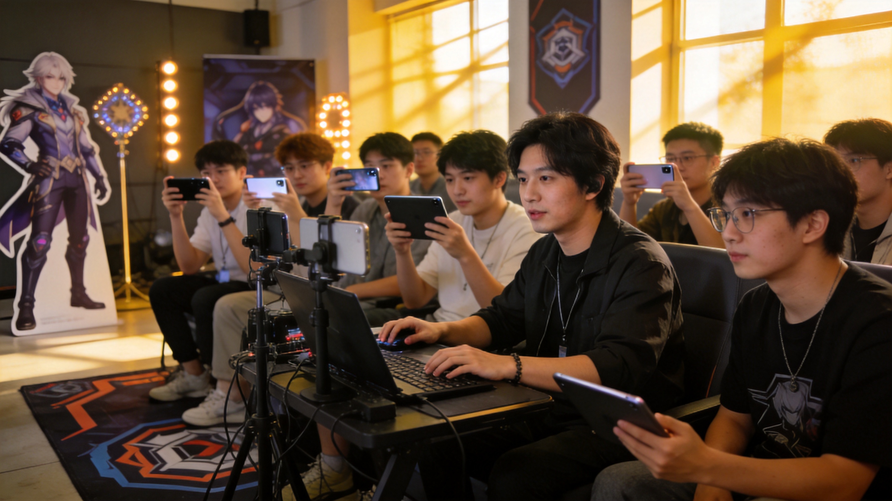 score电竞直播画面展示比分弹窗、控球率图表和实时弹幕